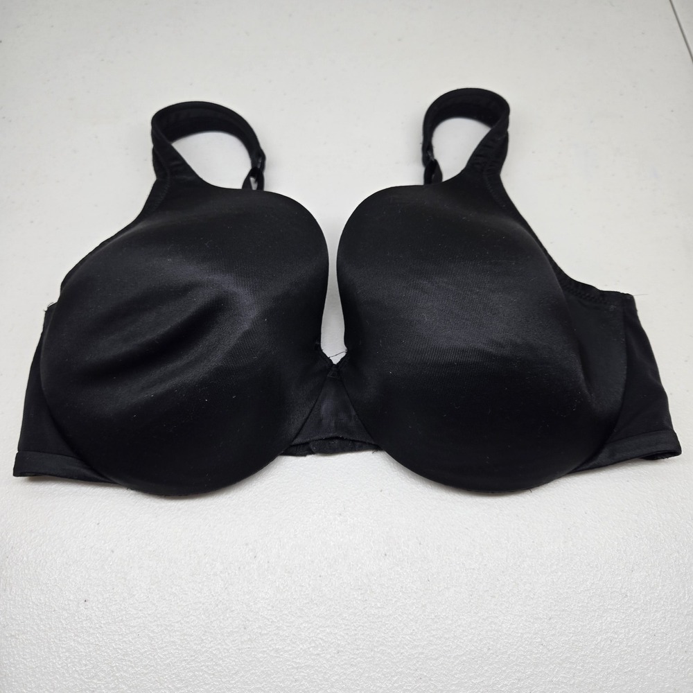 Cacique Women Bra 38DD Black T Shirt Underwired Strap Adjustable